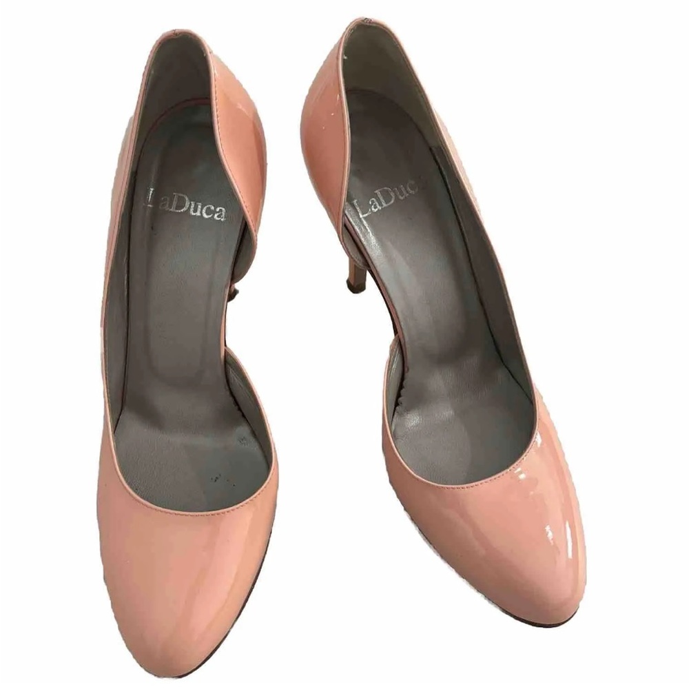 SUPER RARE!! Laduca MICHELLE Glossy Pink Patent Leather Pump Size 38.5 LE EUC